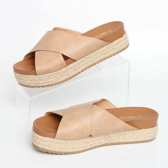 X2B Crisscross Platform Espadrilles Slide Sandal 9 - Picture 12 of 12